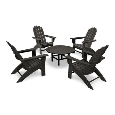 POLYWOOD Vineyard 5-Piece Oversized Adirondack Set - Black
